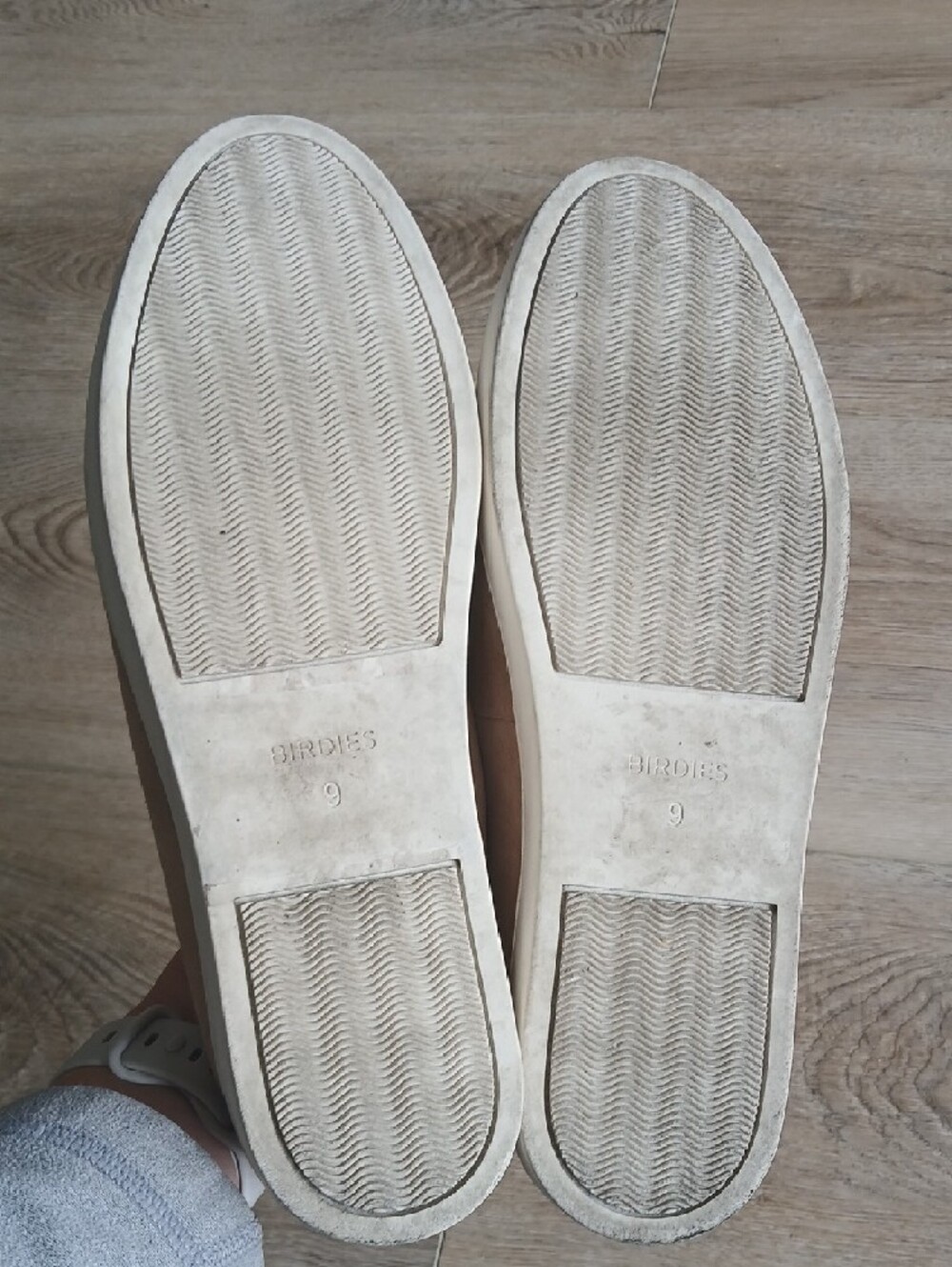 Birdies 9 Slip-On Loafer Mules in Light Taupe Tan Brown Leather Flats - Picture 5 of 6